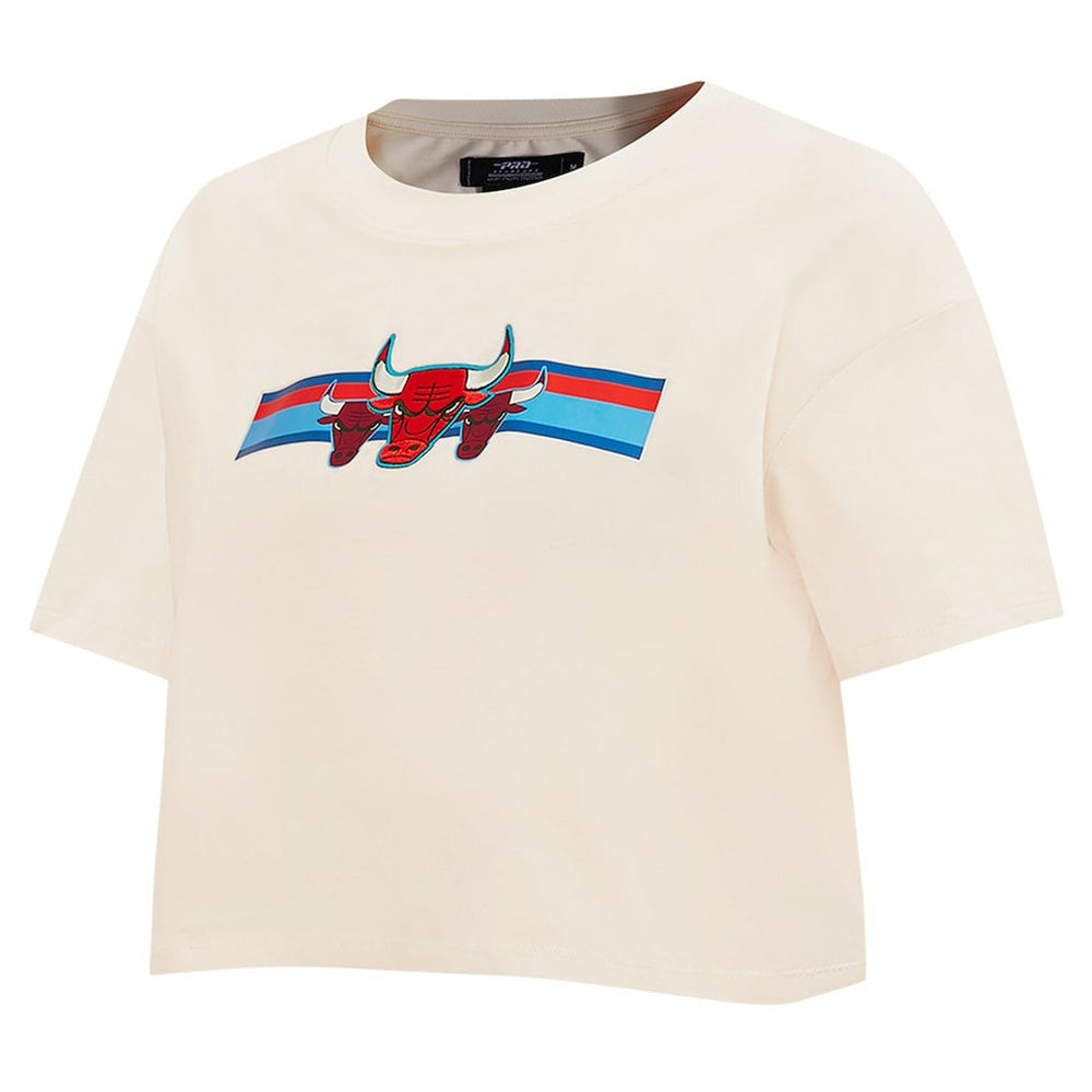 NBA Chicago Bulls Pro Standard Women's Retro Striper SJ Cropped Boxy T-Shirt sale