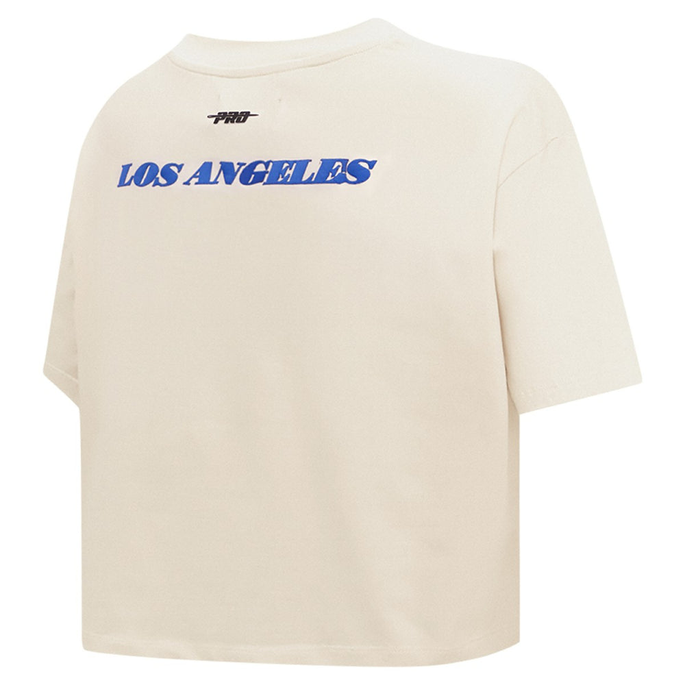 NBA Los Angeles Lakers Pro Standard Women's Retro Striper SJ Cropped Boxy T-Shirt