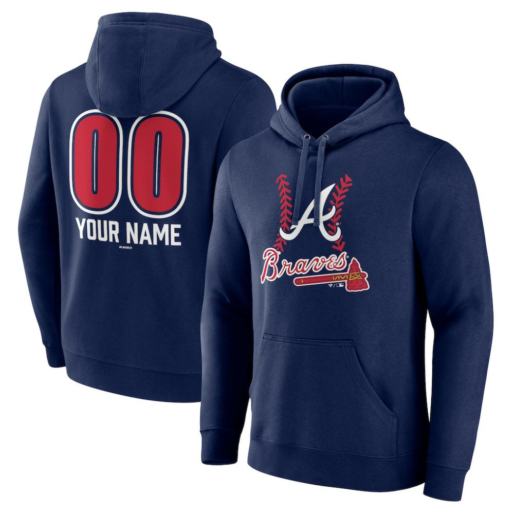 MLB Atlanta Braves Personalized Name & Number Fastball Pullover Hoodie