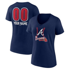 MLB Atlanta Braves Women's Personalized Name & Number Fastball V-Neck T-Shirt