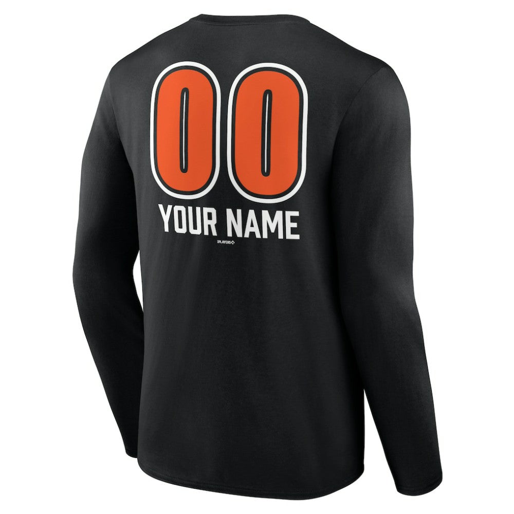 MLB Baltimore Orioles Personalized Name & Number Fastball Long Sleeve T-Shirt