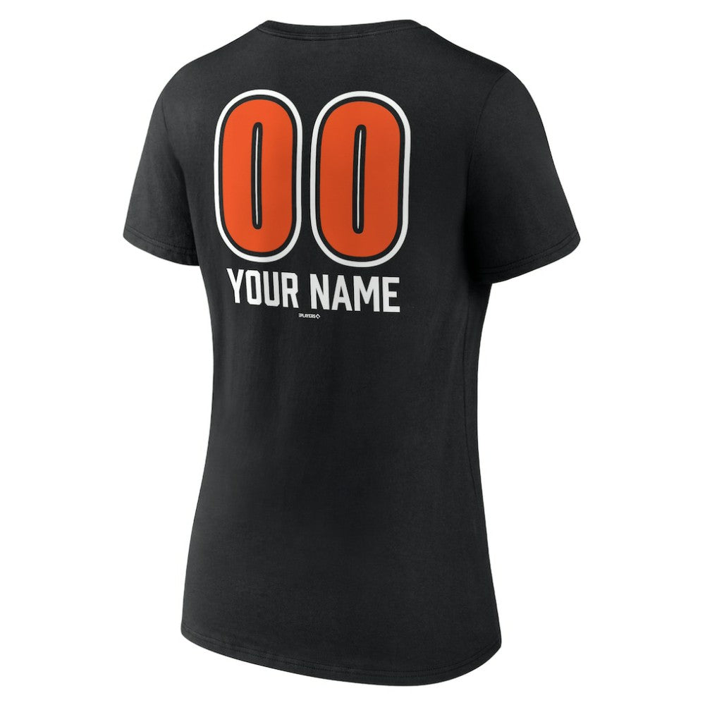 MLB Baltimore Orioles Women's Personalized Name & Number Fastball V-Neck T-Shirt