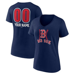 MLB Boston Red Sox Women's Personalized Name & Number Fastball V-Neck T-Shirt