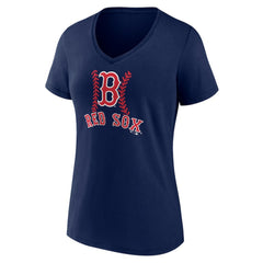 MLB Boston Red Sox Women's Personalized Name & Number Fastball V-Neck T-Shirt