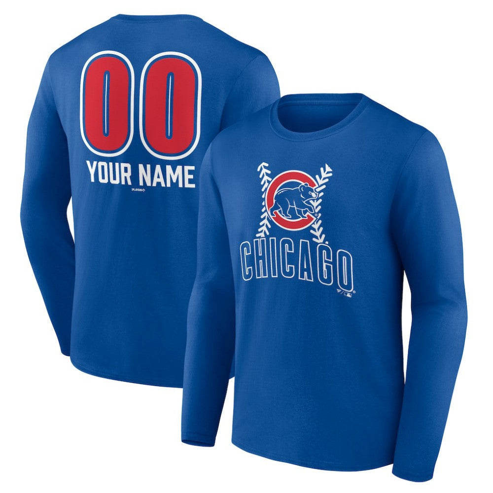MLB Chicago Cubs Personalized Name & Number Fastball Long Sleeve T-Shirt