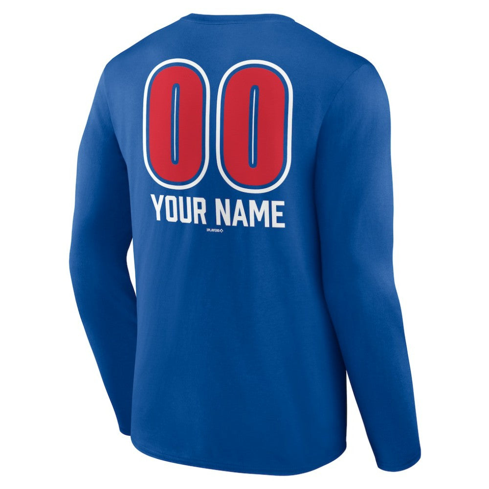 MLB Chicago Cubs Personalized Name & Number Fastball Long Sleeve T-Shirt