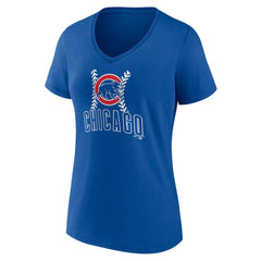 MLB Chicago Cubs Women's Personalized Name & Number Fastball V-Neck T-Shirt