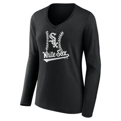 MLB Chicago White Sox Women's Personalized Name & Number Fastball Long Sleeve V-Neck T-Shirt