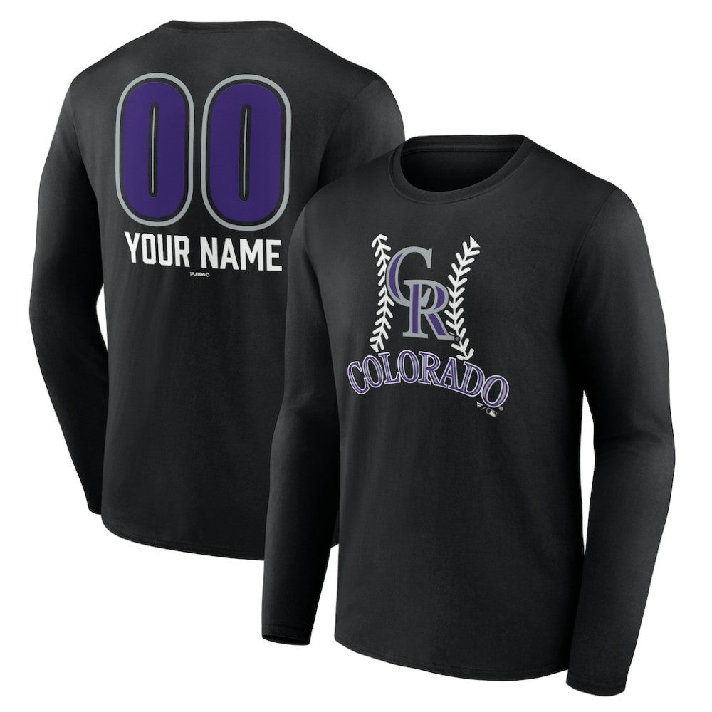 MLB Colorado Rockies Personalized Name & Number Fastball Long Sleeve T-Shirt