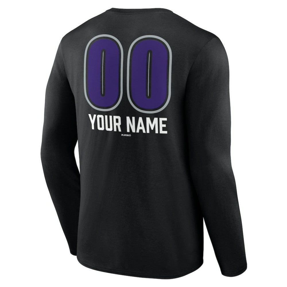 MLB Colorado Rockies Personalized Name & Number Fastball Long Sleeve T-Shirt