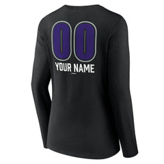 MLB Colorado Rockies Women's Personalized Name & Number Fastball Long Sleeve V-Neck T-Shirt