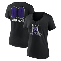 MLB Colorado Rockies Women's Personalized Name & Number Fastball V-Neck T-Shirt