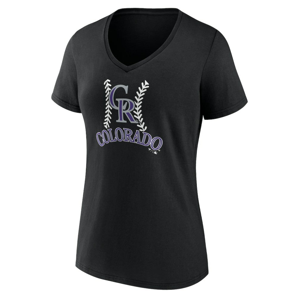 MLB Colorado Rockies Women's Personalized Name & Number Fastball V-Neck T-Shirt