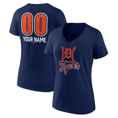 MLB Detroit Tigers Women's Personalized Name & Number Fastball V-Neck T-Shirt