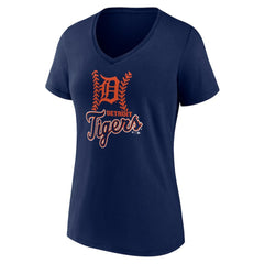 MLB Detroit Tigers Women's Personalized Name & Number Fastball V-Neck T-Shirt
