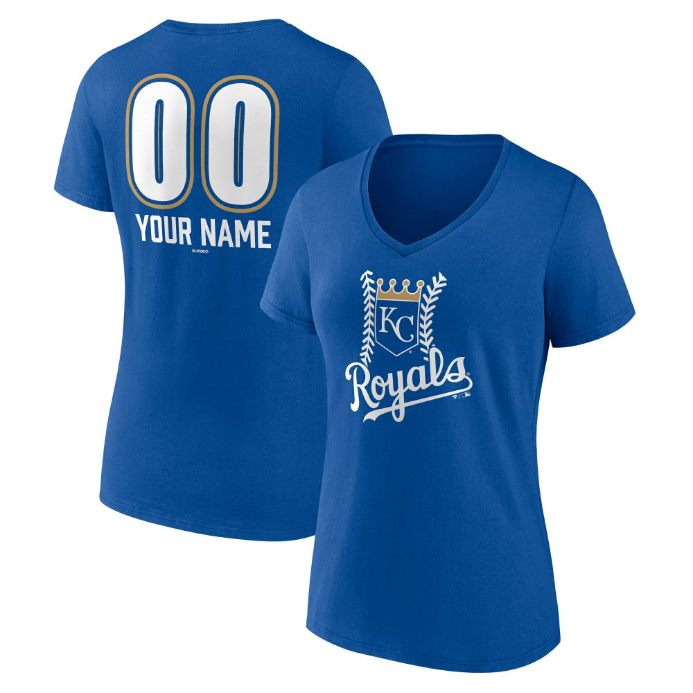MLB Kansas City Royals Women's Personalized Name & Number Fastball V-Neck T-Shirt