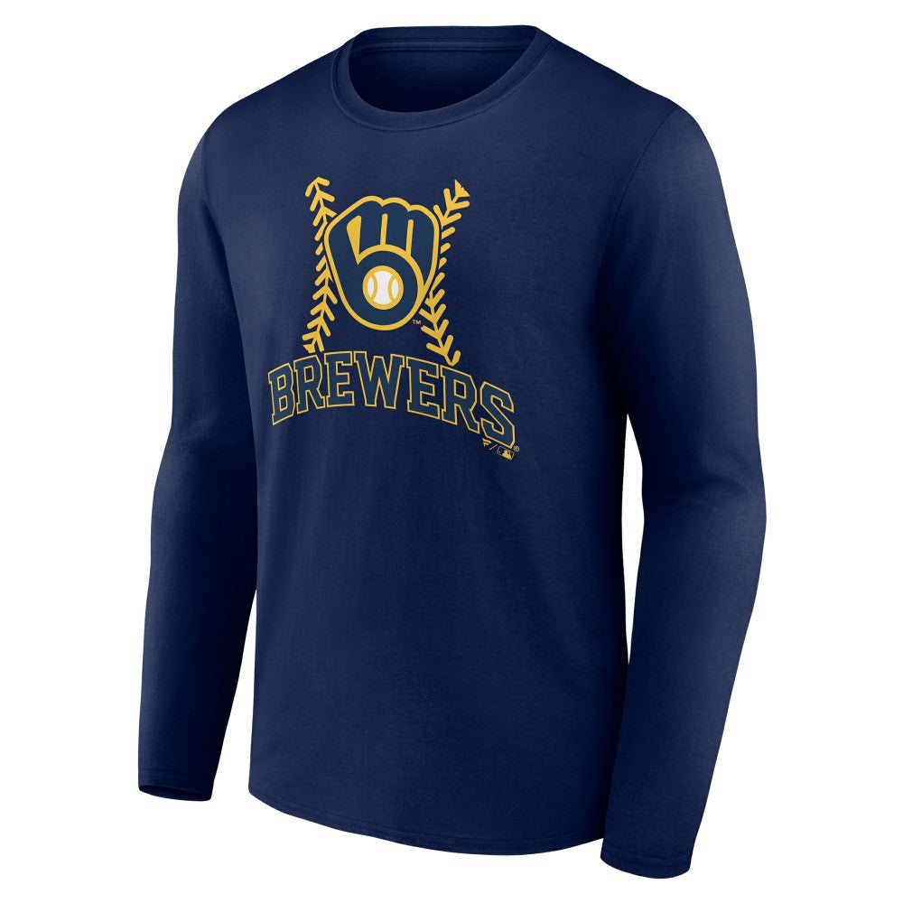 MLB Milwaukee Brewers Personalized Name & Number Fastball Long Sleeve T-Shirt
