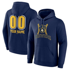 MLB Milwaukee Brewers Personalized Name & Number Fastball Pullover Hoodie