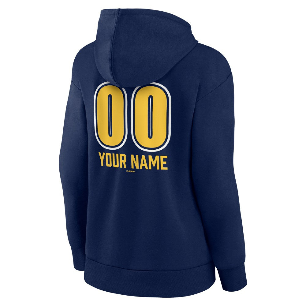 MLB Milwaukee Brewers Women's Personalized Name & Number Fastball Pullover Hoodie
