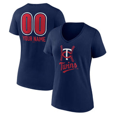 MLB Minnesota Twins Women's Personalized Name & Number Fastball V-Neck T-Shirt