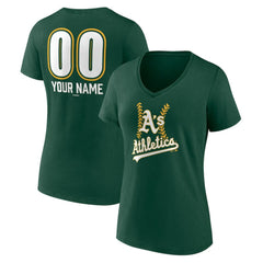 MLB Athletics Women's Personalized Name & Number Fastball V-Neck T-Shirt