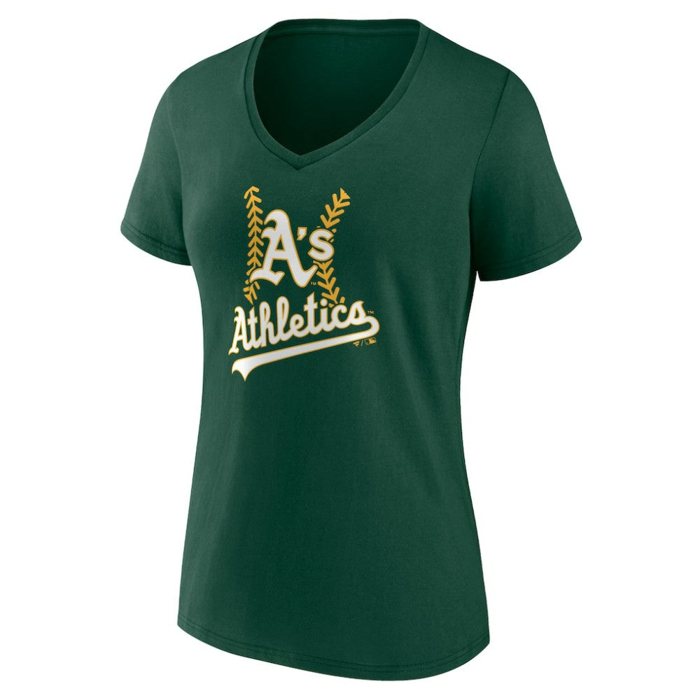 MLB Athletics Women's Personalized Name & Number Fastball V-Neck T-Shirt
