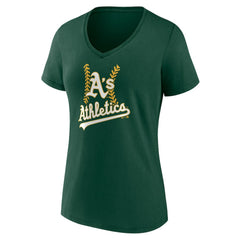 MLB Athletics Women's Personalized Name & Number Fastball V-Neck T-Shirt