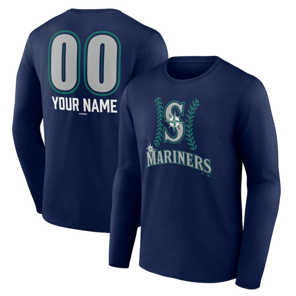 MLB Seattle Mariners Personalized Name & Number Fastball Long Sleeve T-Shirt