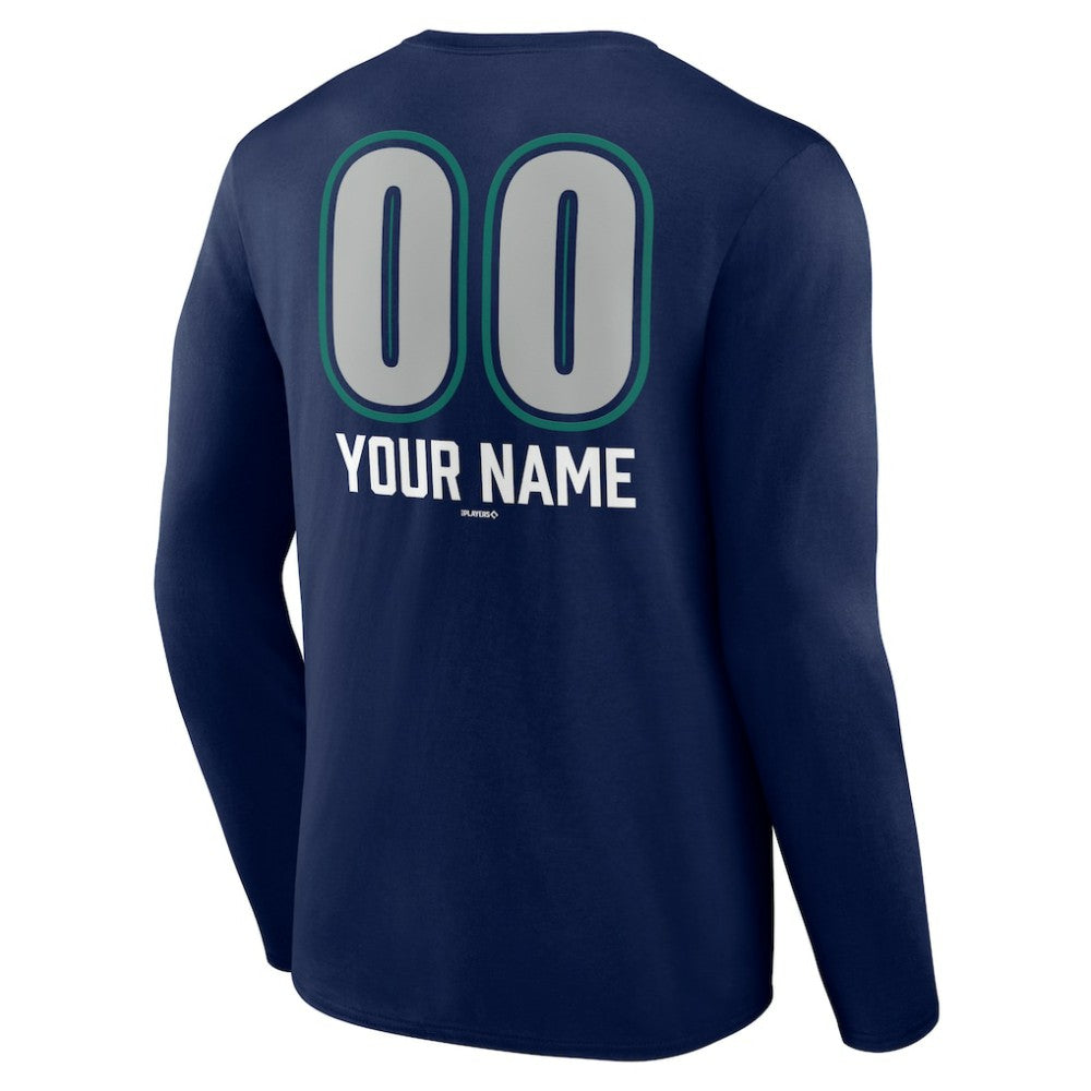 MLB Seattle Mariners Personalized Name & Number Fastball Long Sleeve T-Shirt