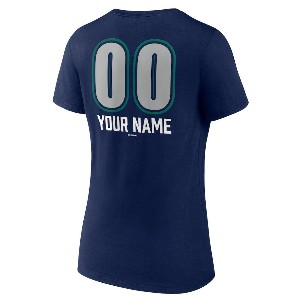 MLB Seattle Mariners Women's Personalized Name & Number Fastball V-Neck T-Shirt