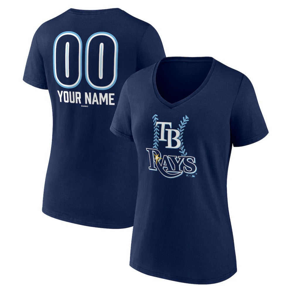 MLB Tampa Bay Rays Women's Personalized Name & Number Fastball V-Neck T-Shirt