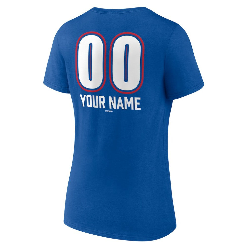 MLB Texas Rangers Women's Personalized Name & Number Fastball V-Neck T-Shirt