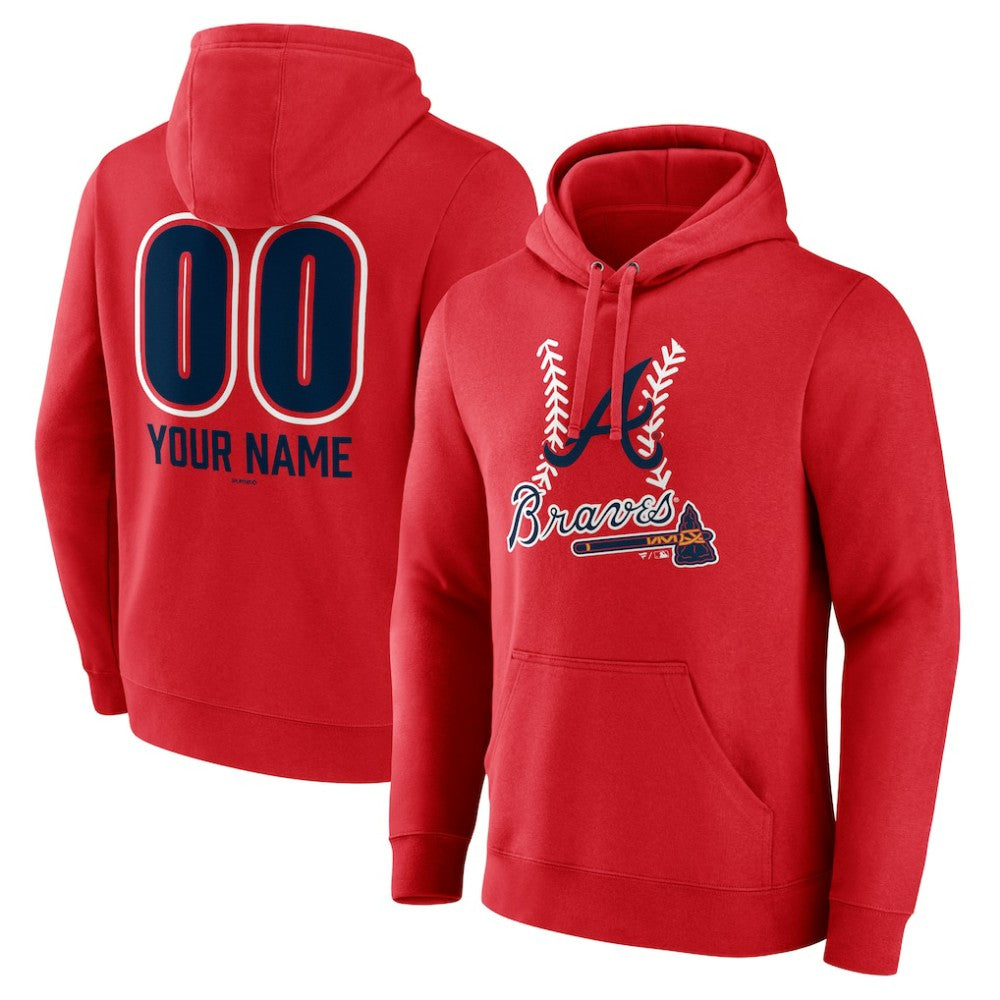 MLB Atlanta Braves Personalized Name & Number Fastball Pullover Hoodie