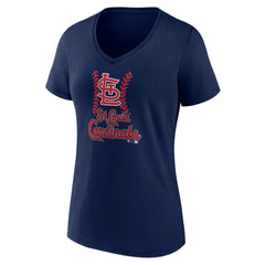 MLB St. Louis Cardinals Women's Personalized Name & Number Fastball V-Neck T-Shirt