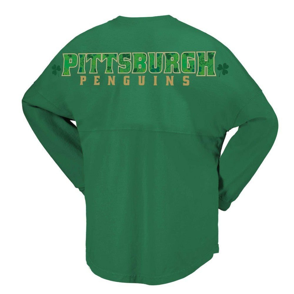 NHL Kelly Green Pittsburgh Penguins Fanatics Women's St. Patrick's Day Spirit Jersey T-Shirt