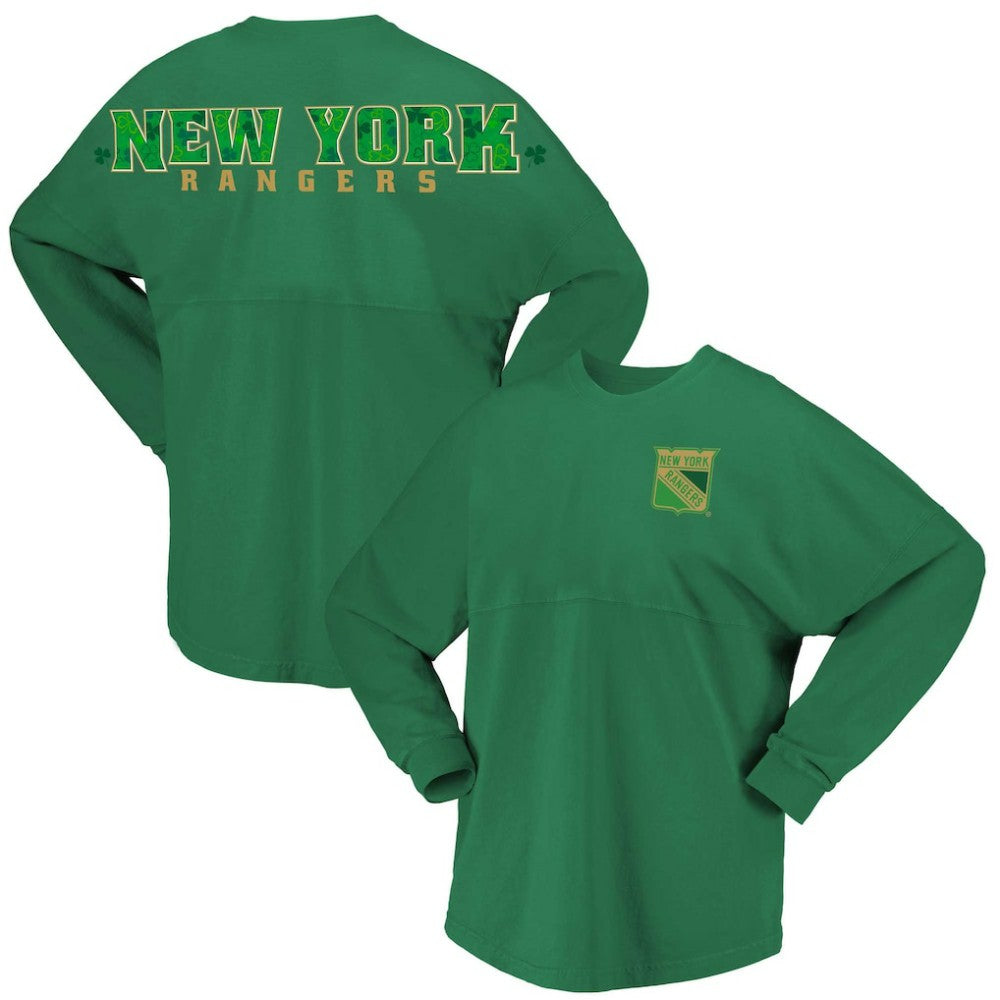 NHL Kelly Green New York Rangers Fanatics Women's St. Patrick's Day Spirit Jersey T-Shirt