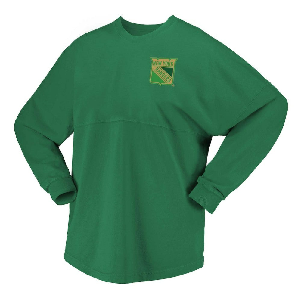NHL Kelly Green New York Rangers Fanatics Women's St. Patrick's Day Spirit Jersey T-Shirt