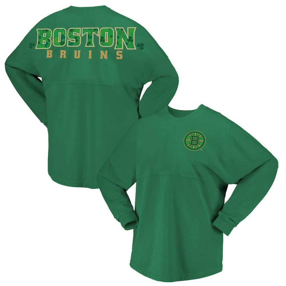 NHL Kelly Green Boston Bruins Fanatics Women's St. Patrick's Day Spirit Jersey T-Shirt