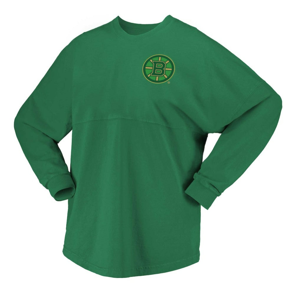 NHL Kelly Green Boston Bruins Fanatics Women's St. Patrick's Day Spirit Jersey T-Shirt