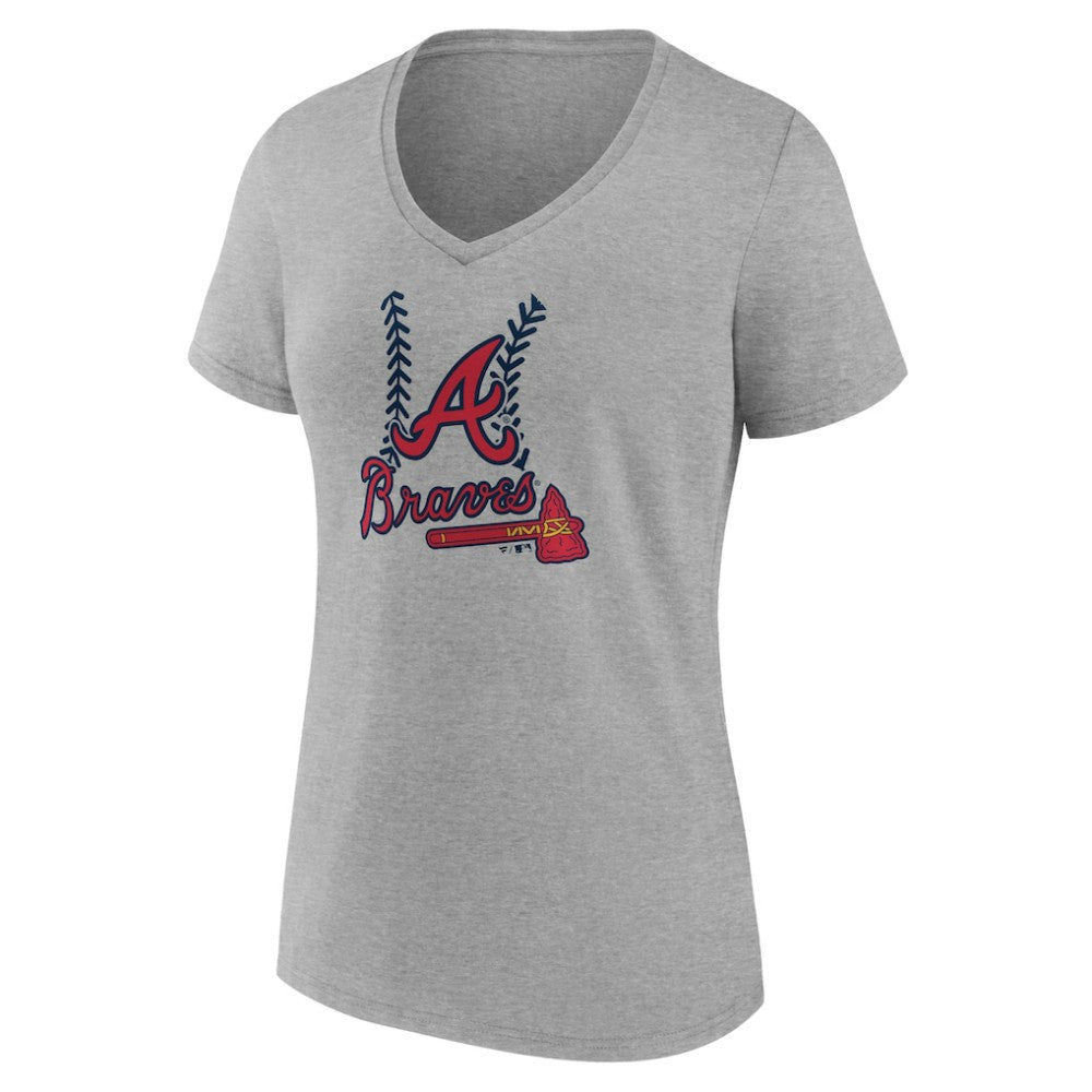MLB Atlanta Braves Women's Personalized Name & Number Fastball V-Neck T-Shirt