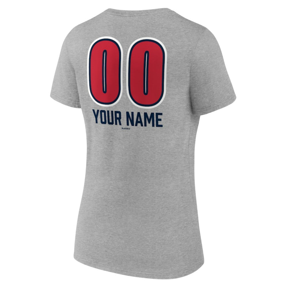MLB Atlanta Braves Women's Personalized Name & Number Fastball V-Neck T-Shirt