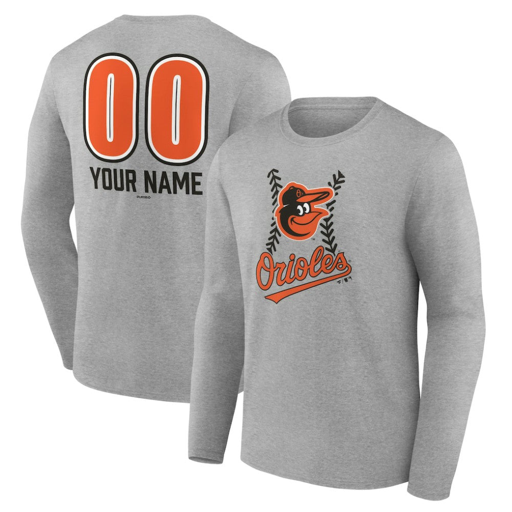 MLB Baltimore Orioles Personalized Name & Number Fastball Long Sleeve T-Shirt