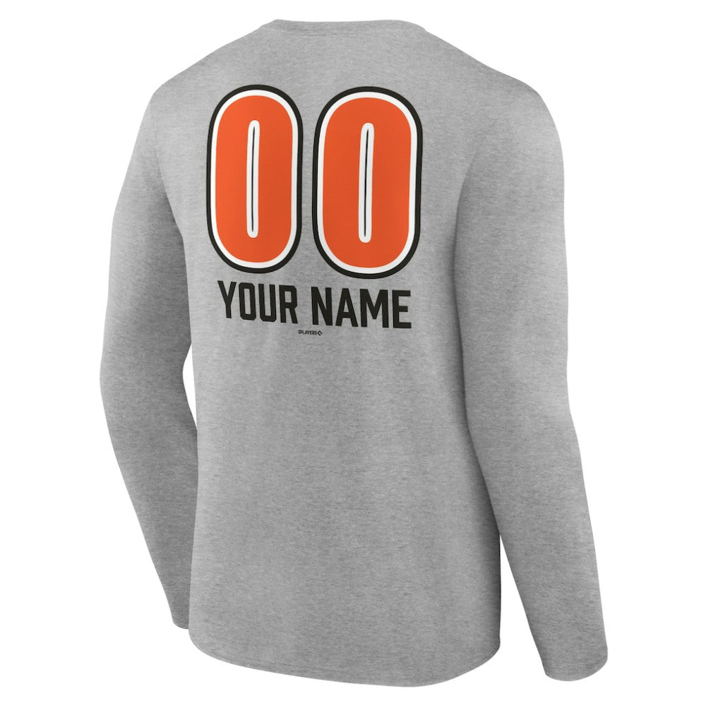 MLB Baltimore Orioles Personalized Name & Number Fastball Long Sleeve T-Shirt