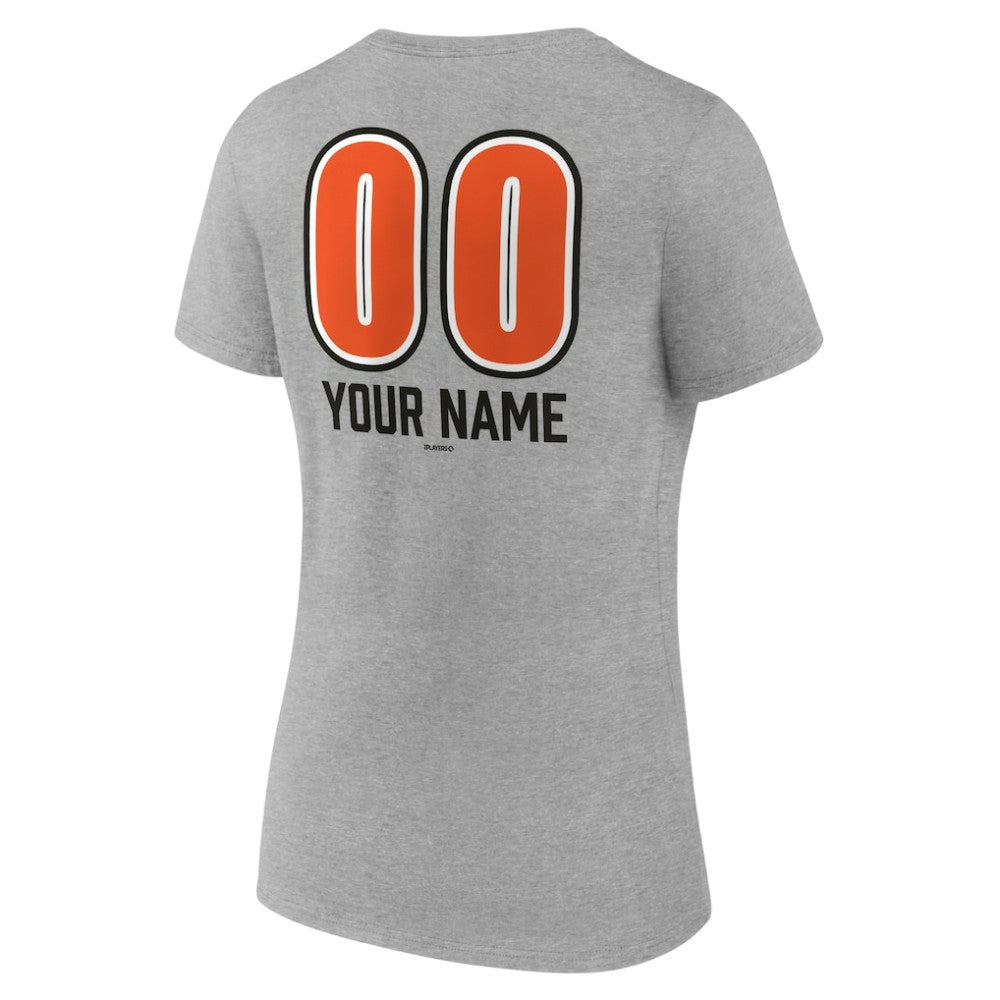 MLB Baltimore Orioles Women's Personalized Name & Number Fastball V-Neck T-Shirt