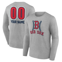 MLB Boston Red Sox Personalized Name & Number Fastball Long Sleeve T-Shirt