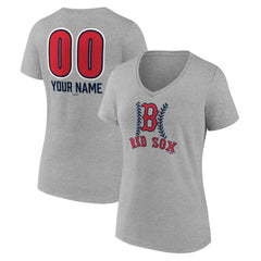 MLB Boston Red Sox Women's Personalized Name & Number Fastball V-Neck T-Shirt