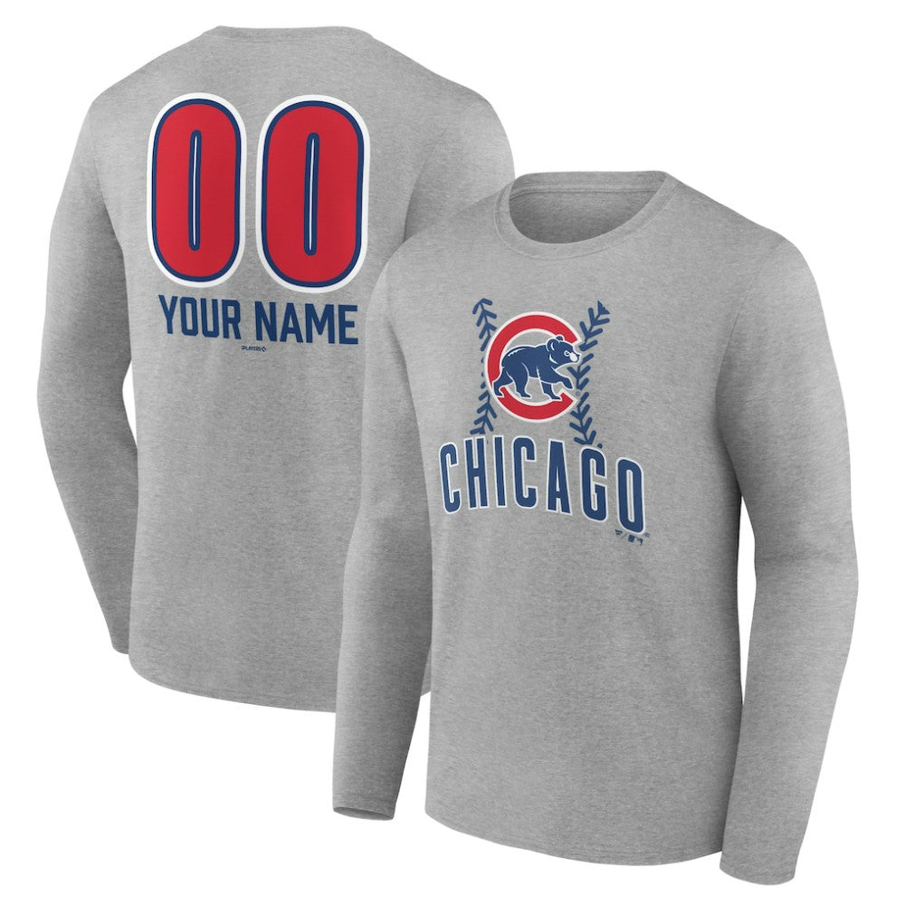 MLB Chicago Cubs Personalized Name & Number Fastball Long Sleeve T-Shirt