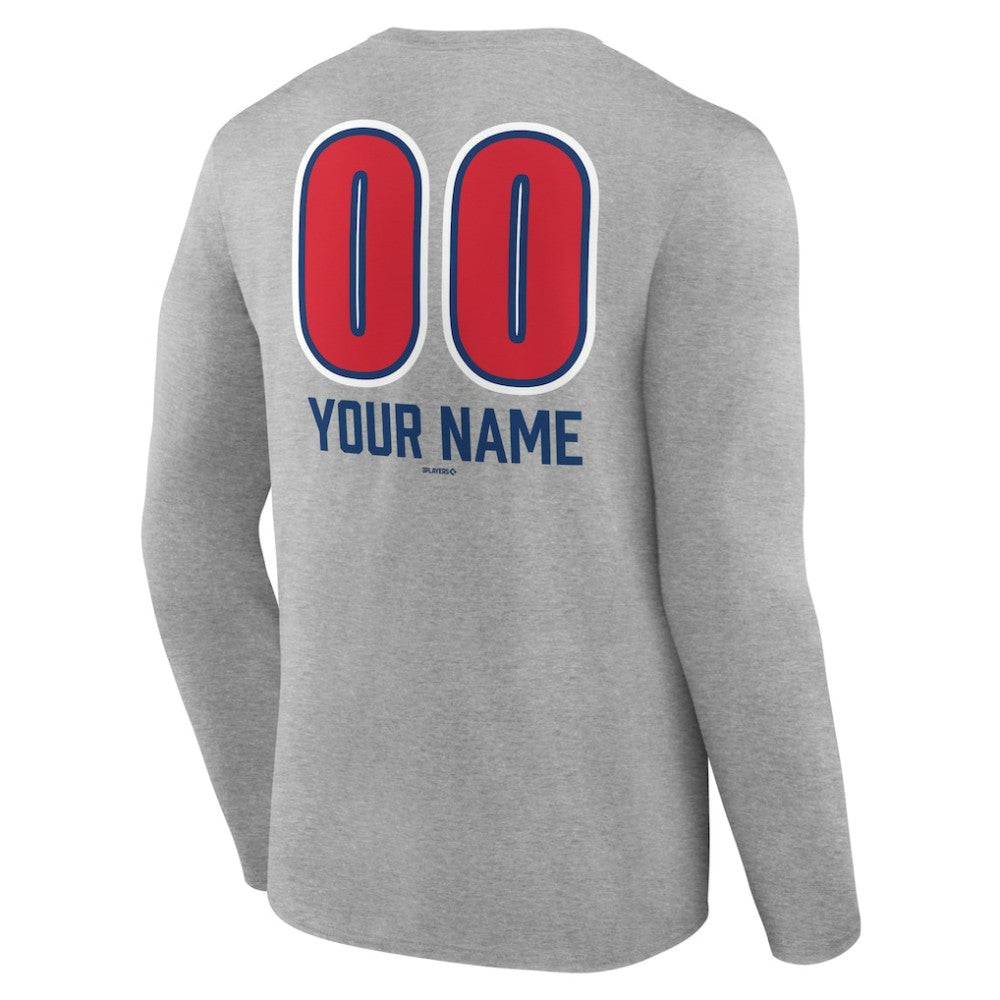 MLB Chicago Cubs Personalized Name & Number Fastball Long Sleeve T-Shirt