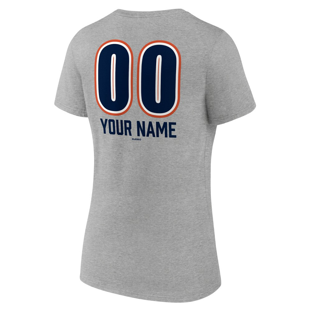 MLB Houston Astros Women's Personalized Name & Number Fastball V-Neck T-Shirt