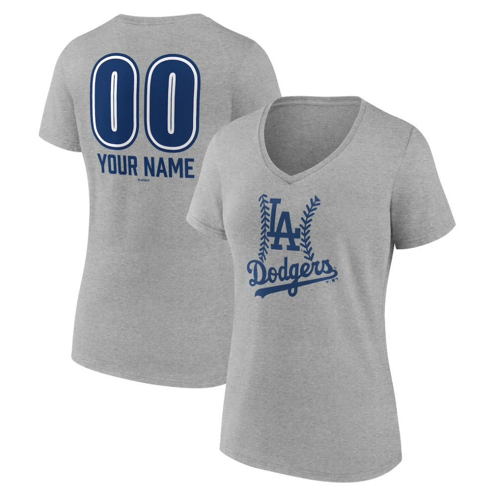 MLB Los Angeles Dodgers Women's Personalized Name & Number Fastball V-Neck T-Shirt